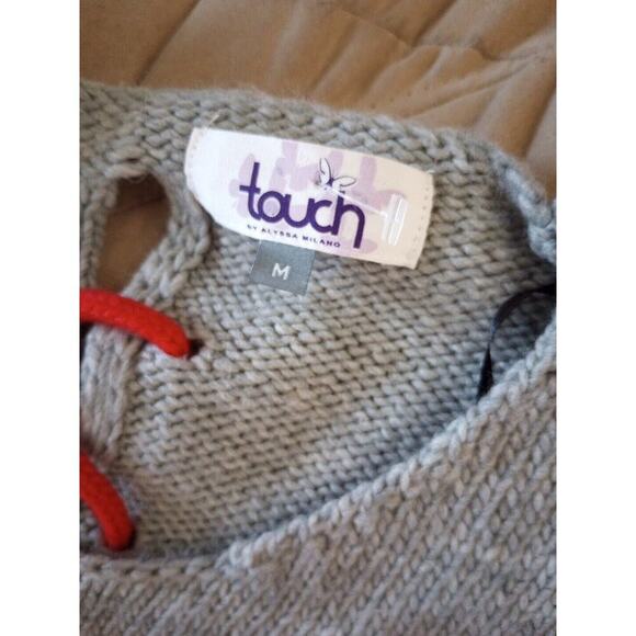 Touch By Alyssa Milano Houston Rockets Sweater NWT Sz M Gray Cross Back - Picture 7 of 7